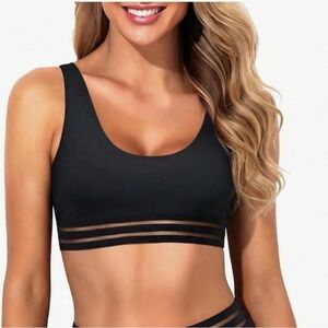 Tempt Me Women One Piece Scoop Neck Bikini Crop Top Swimsuit.
Size Medium